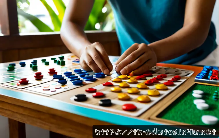 Home 17 보드게임 작가와 인기작 분석 - Photorealistic editorial scene of a Thai board game designer in a bright Bangkok studio, thoughtfull...